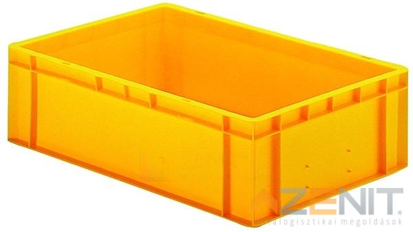 Műanyag szállítóláda 600×400×175 mm sárga színben