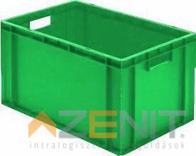 Műanyag szállítóláda 600×400×320 mm zöld színben