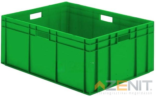 Műanyag szállítóláda 800×600×320 mm zöld színben